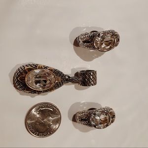 JC snake patterned earrings and pendant